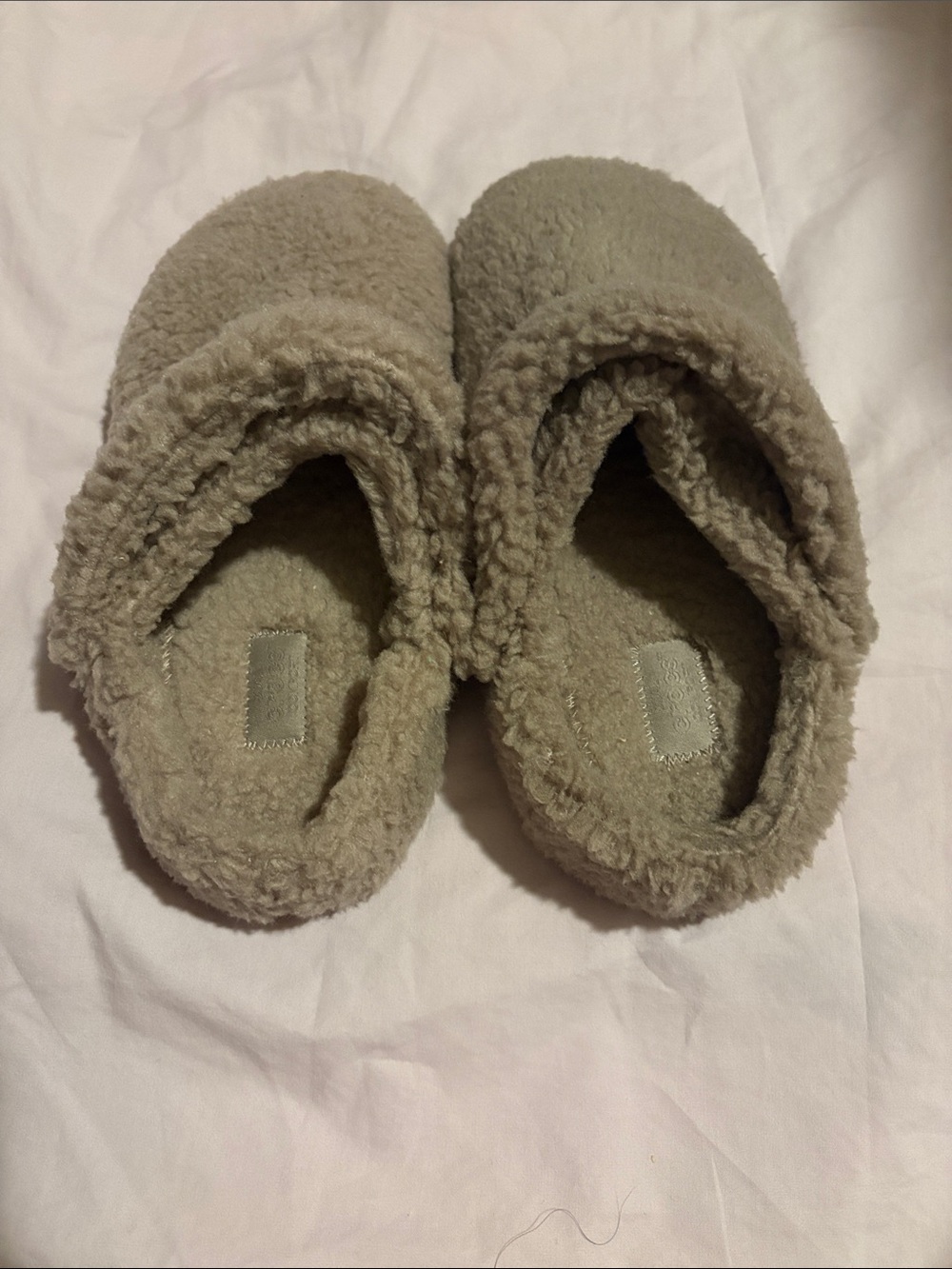 CROCS Women's Plush Slip-On Slippers in Taupe
